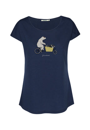 Blau:  Sportliches T-Shirt aus Bio-Baumwolle für Damen [16836]