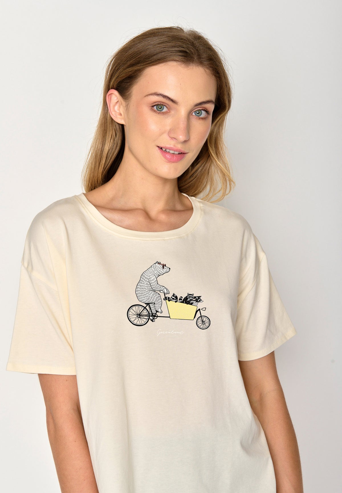 Weiß:  Lässiges T-Shirt aus Bio-Baumwoll Mix für Damen [16841]
