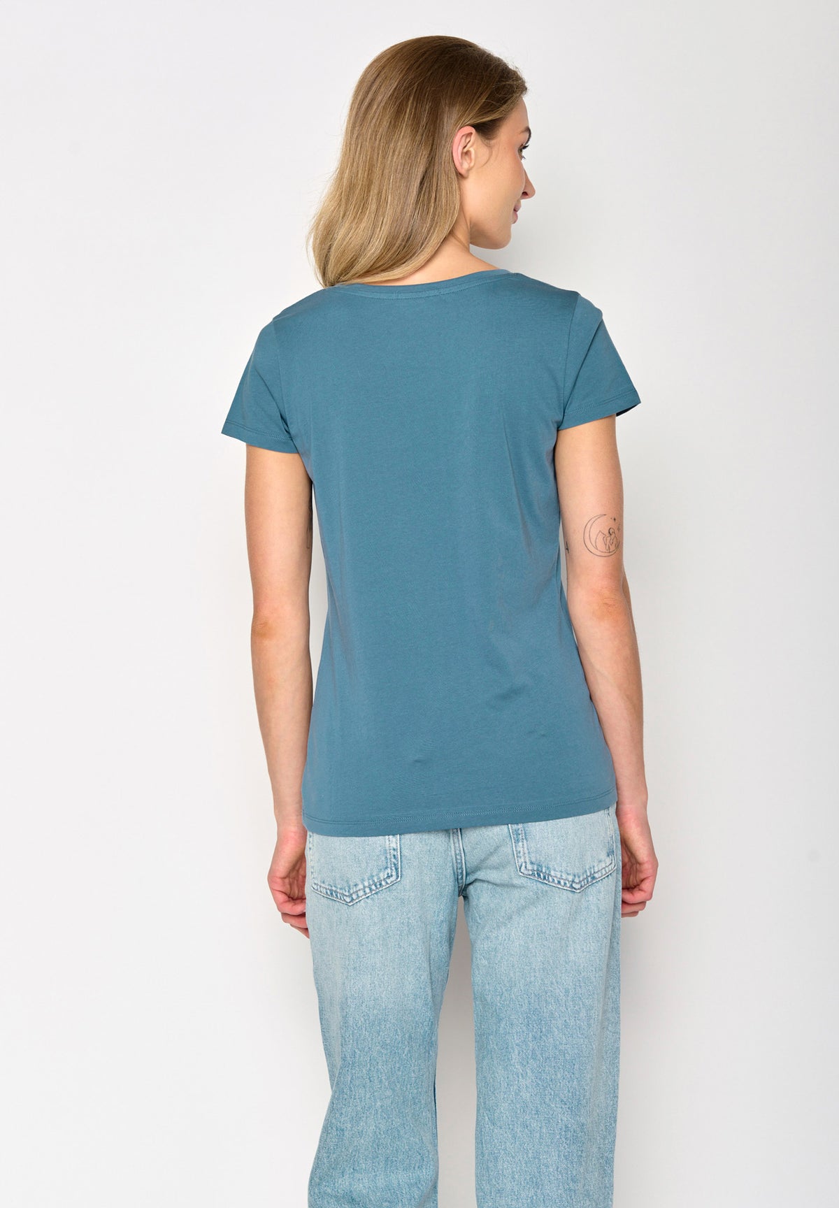 Sloppy Blue: Sportliches T-Shirt aus Bio-Baumwolle für Damen [16845]