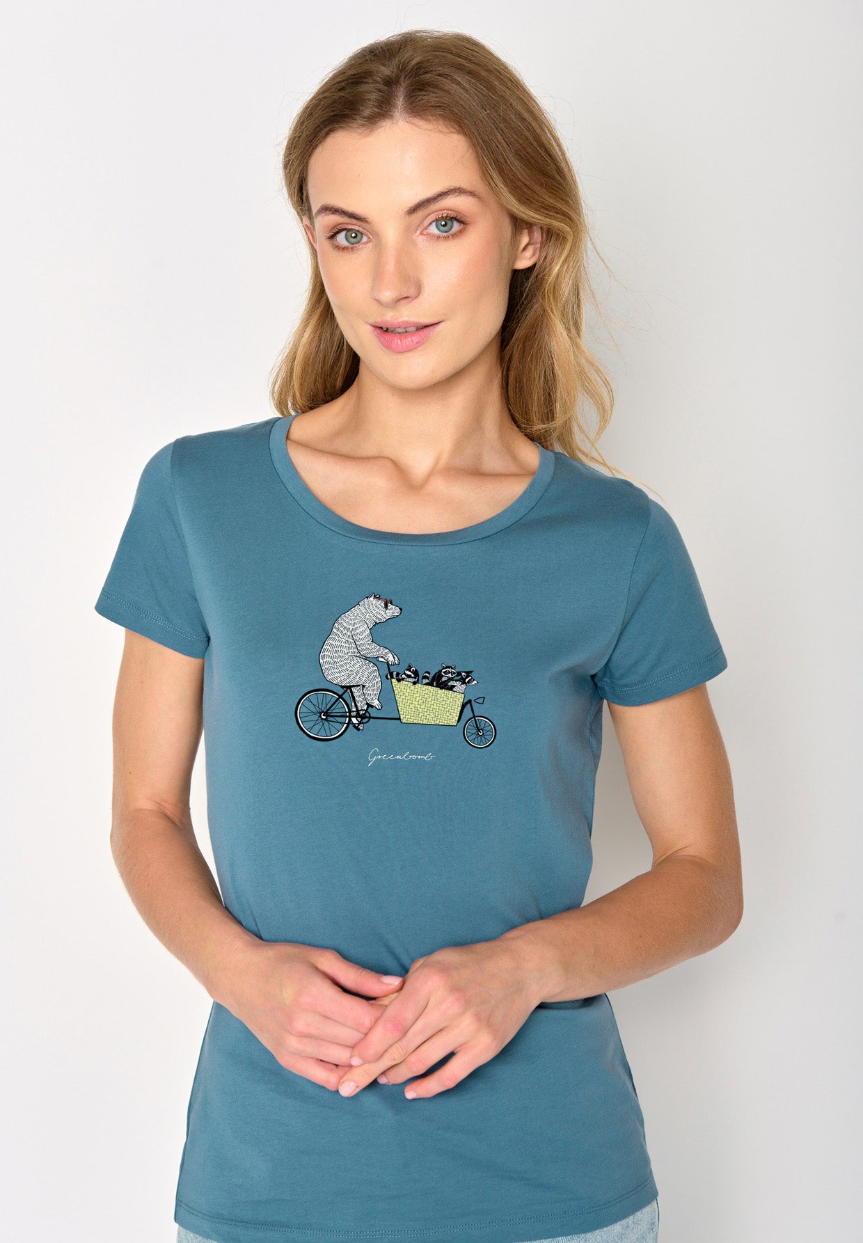 Sloppy Blue: Sportliches T-Shirt aus Bio-Baumwolle für Damen [16846]
