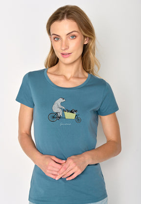 Sloppy Blue: Sportliches T-Shirt aus Bio-Baumwolle für Damen [16846]