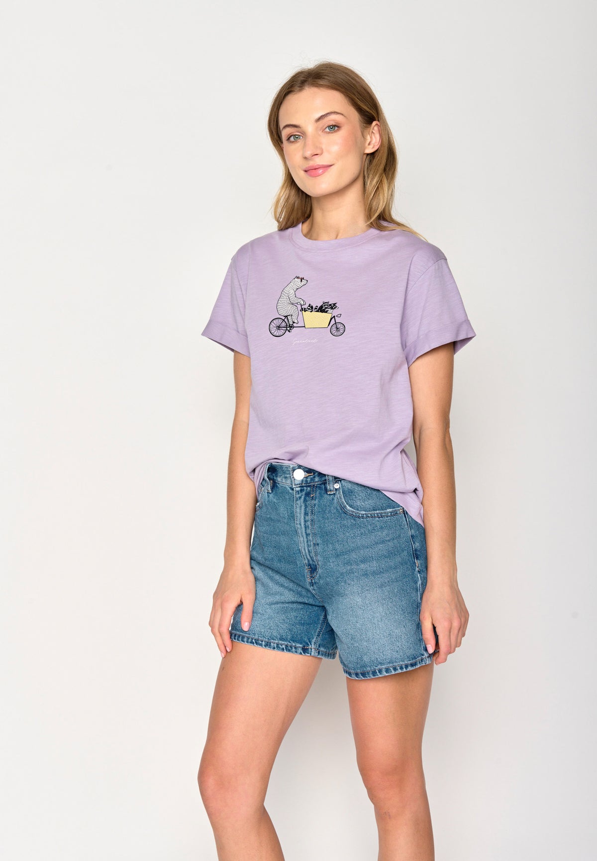 Lila:  Lässiges T-Shirt aus Bio-Baumwolle für Damen [16849]