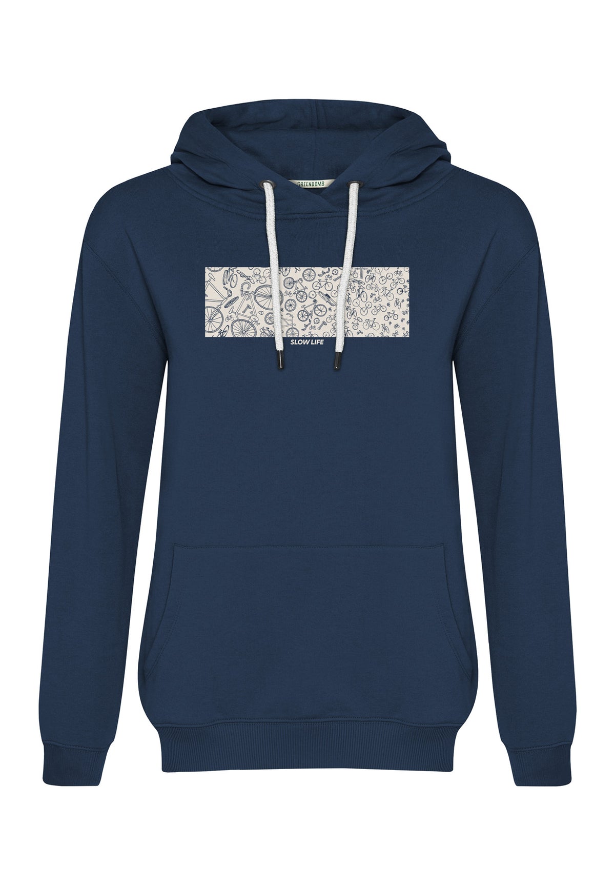 Navy: Gemütlicher Hoodie aus Bio-Baumwolle für Damen [16856]