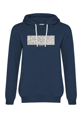 Navy: Gemütlicher Hoodie aus Bio-Baumwolle für Damen [16856]