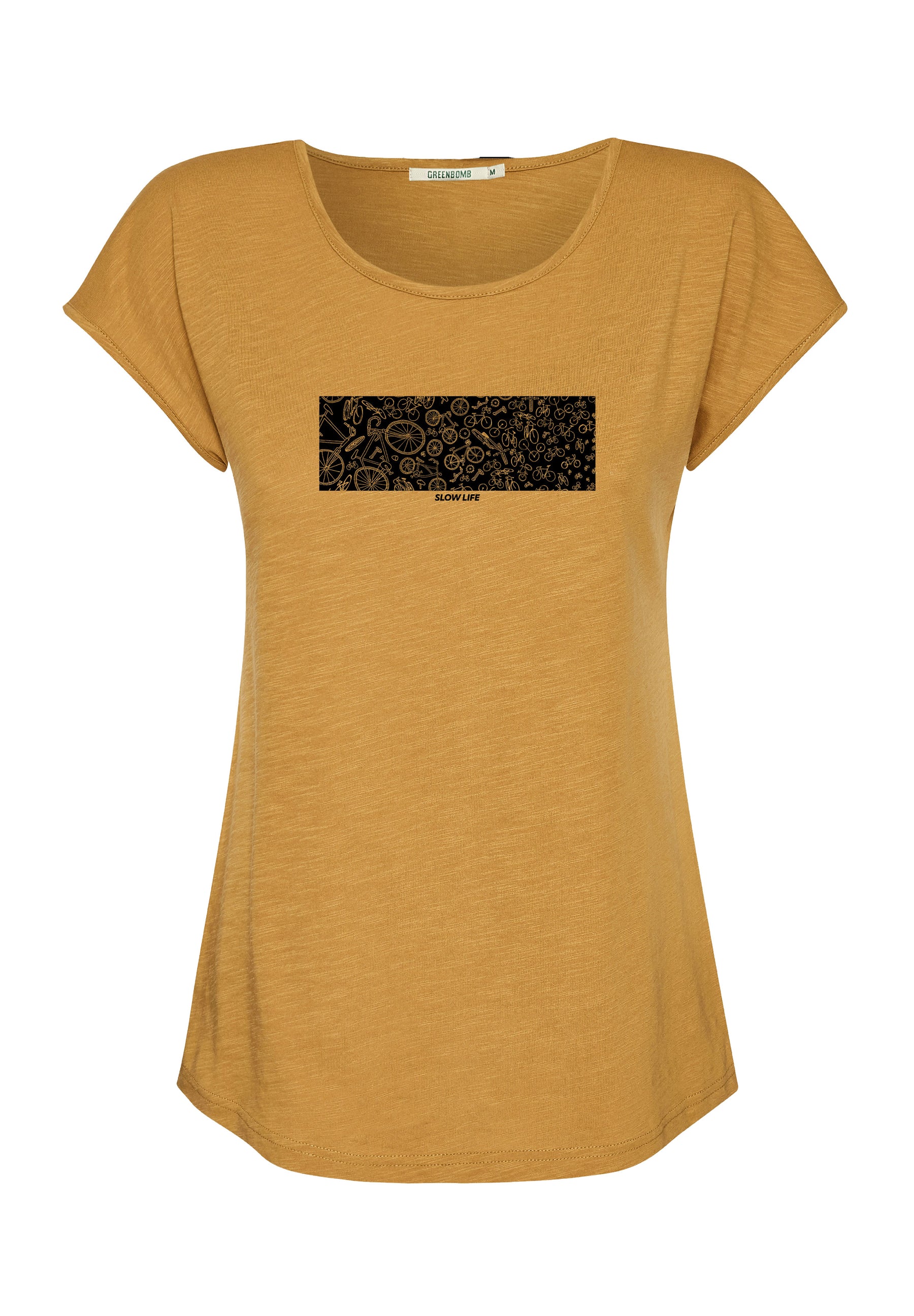 Golden Yellow: Lässiges T-Shirt aus Bio-Baumwolle für Damen [16857]