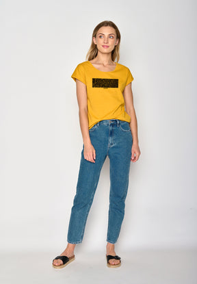 Golden Yellow: Lässiges T-Shirt aus Bio-Baumwolle für Damen [16858]