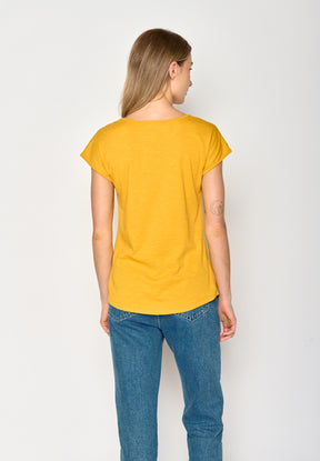 Golden Yellow: Lässiges T-Shirt aus Bio-Baumwolle für Damen [16860]