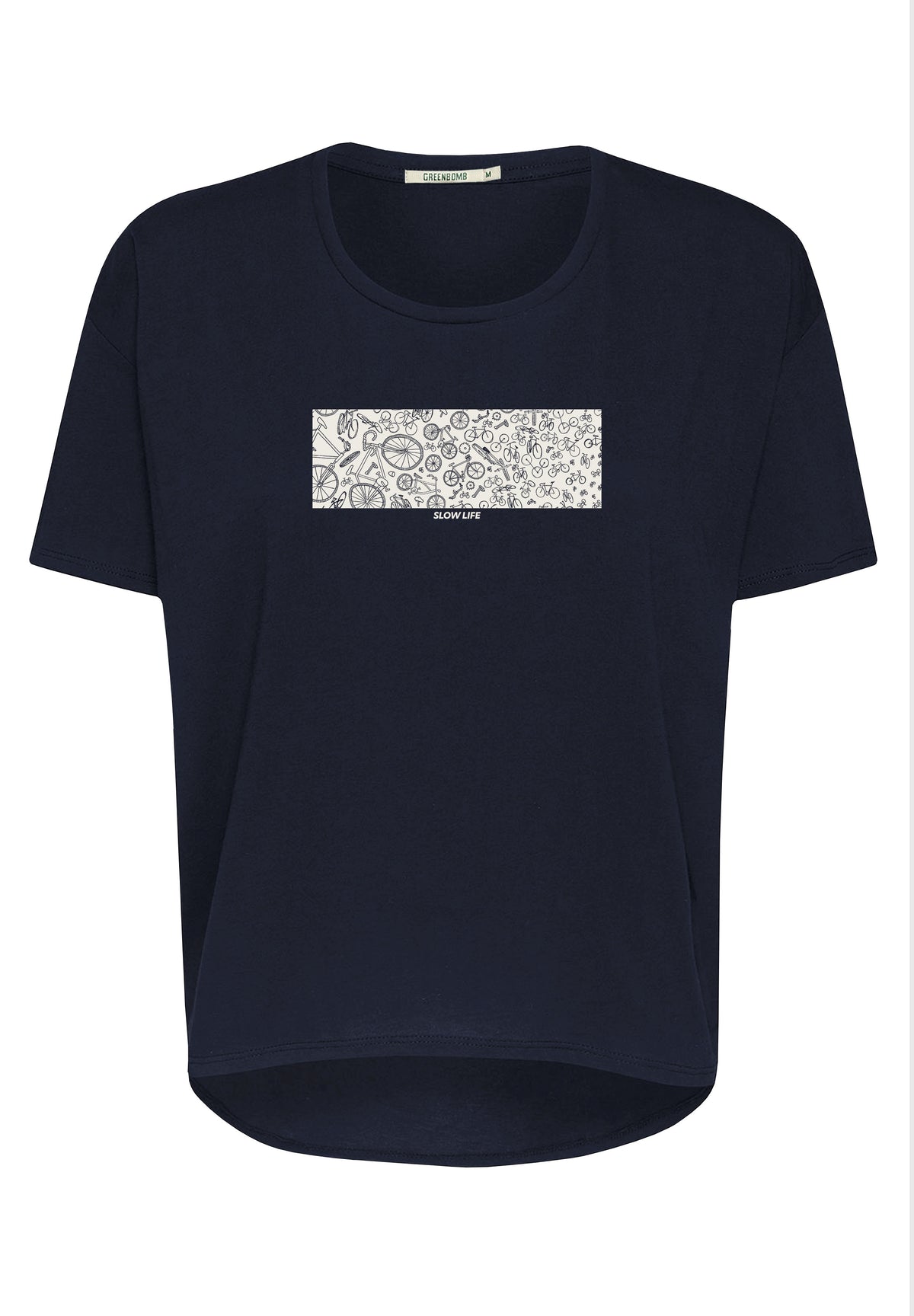 Navy: Lässiges T-Shirt aus Bio-Baumwoll-Mix für Damen [16862]