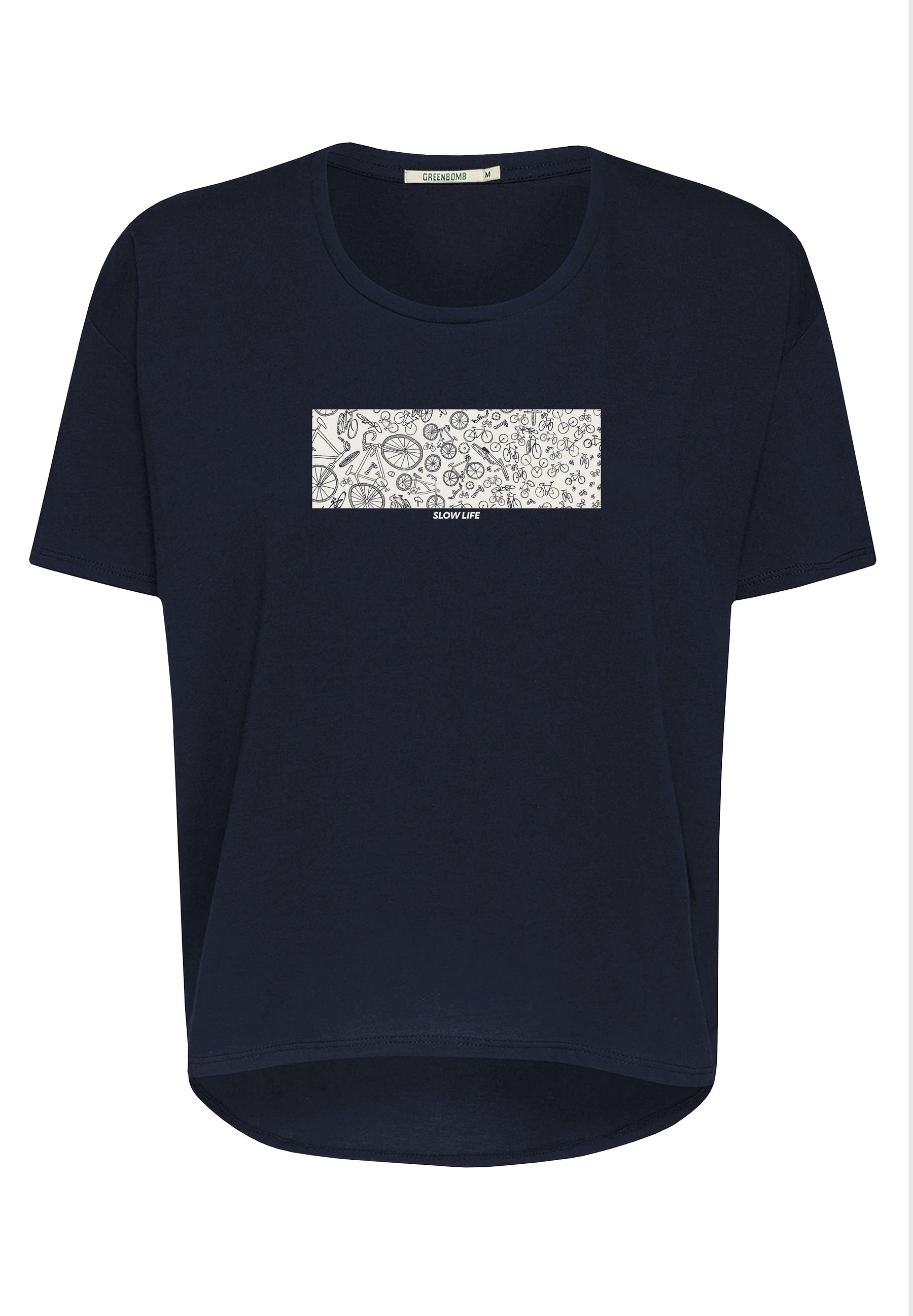 Navy: Lässiges T-Shirt aus Bio-Baumwoll-Mix für Damen [16862]