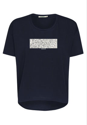 Navy: Lässiges T-Shirt aus Bio-Baumwoll-Mix für Damen [16862]