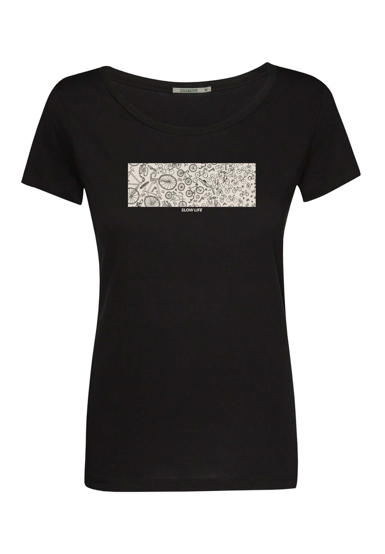 Schwarz:  Lässiges T-Shirt aus Bio-Baumwolle für Damen [16867]