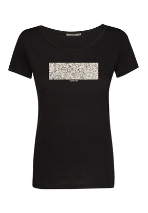 Schwarz:  Lässiges T-Shirt aus Bio-Baumwolle für Damen [16867]