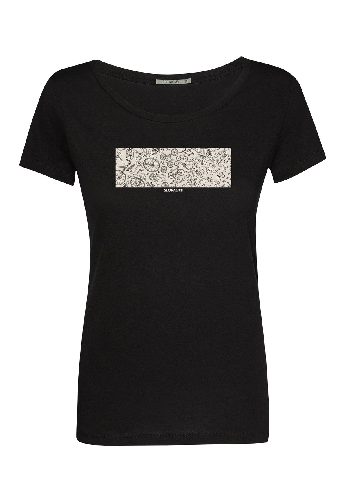 Black: Sportliches T-Shirt aus Bio-Baumwolle für Damen [16867]
