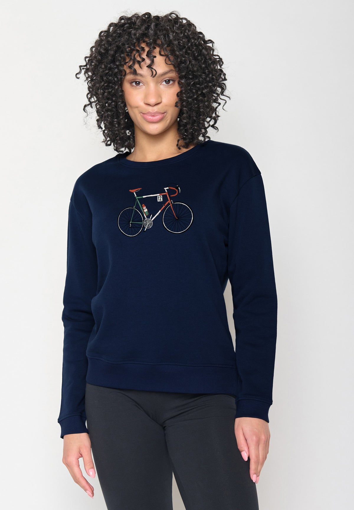 Navy: Gemütliches Sweatshirt aus Bio-Baumwolle für Damen [16878]