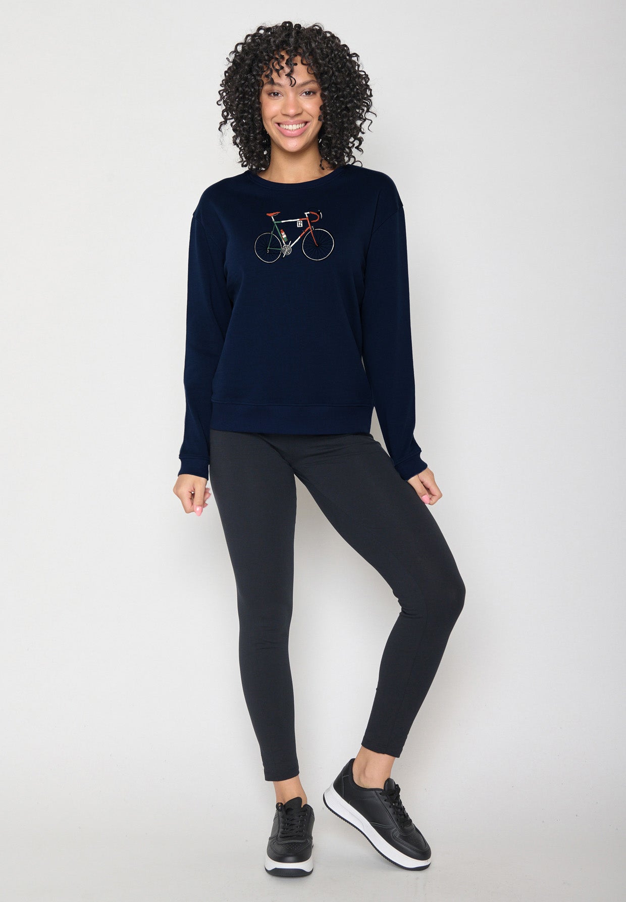 Navy: Gemütliches Sweatshirt aus Bio-Baumwolle für Damen [16879]