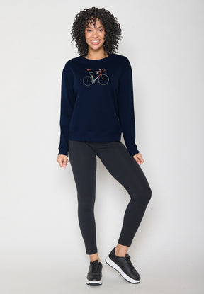Navy: Gemütliches Sweatshirt aus Bio-Baumwolle für Damen [16879]