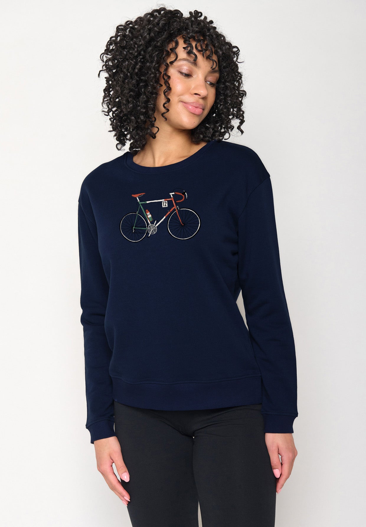 Navy: Gemütliches Sweatshirt aus Bio-Baumwolle für Damen [16881]