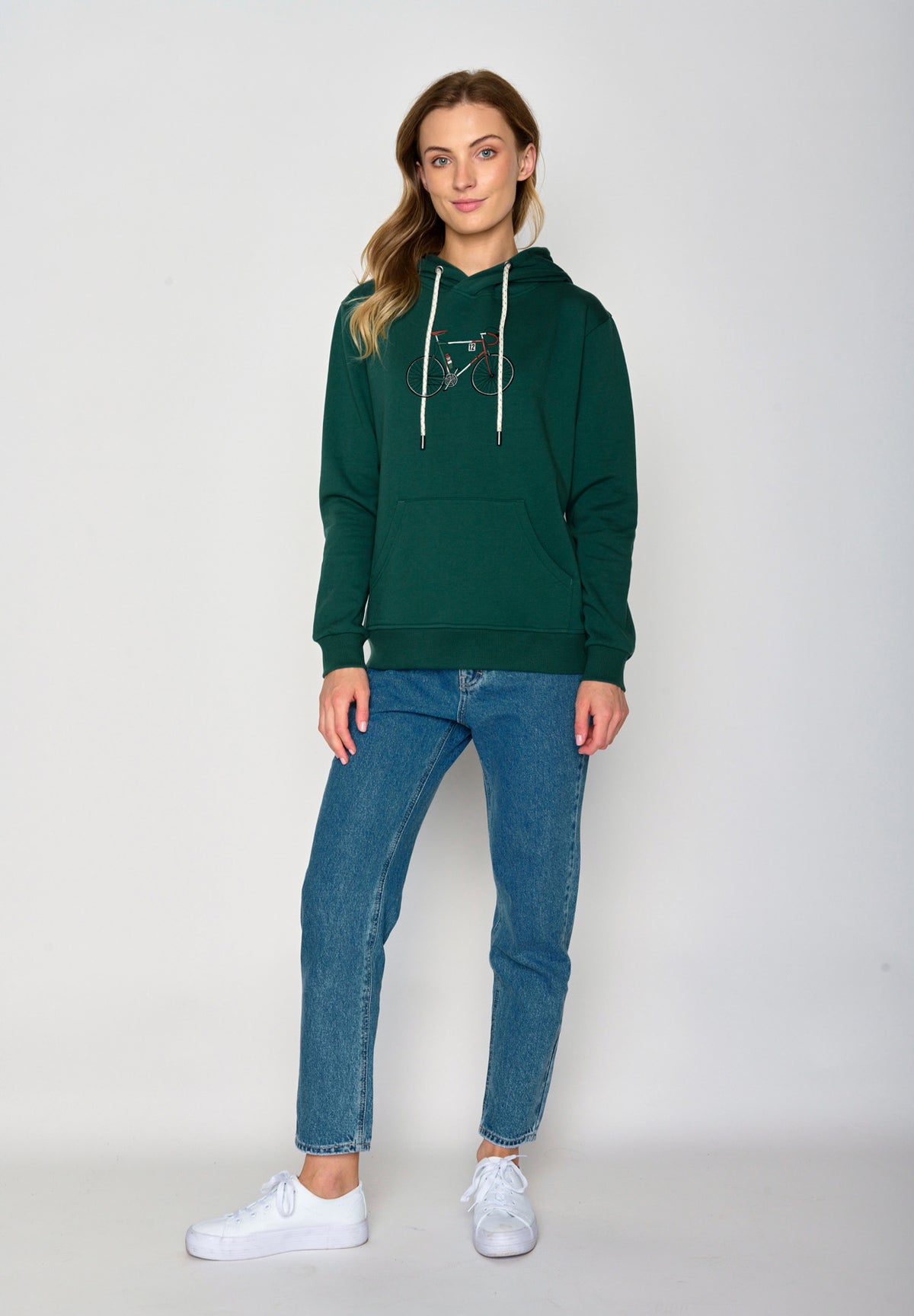 Grün:  Gemütlicher Hoodie aus Bio-Baumwolle für Damen [16884]