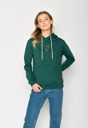 Jungle Green: Gemütlicher Hoodie aus Bio-Baumwolle für Damen [16885]