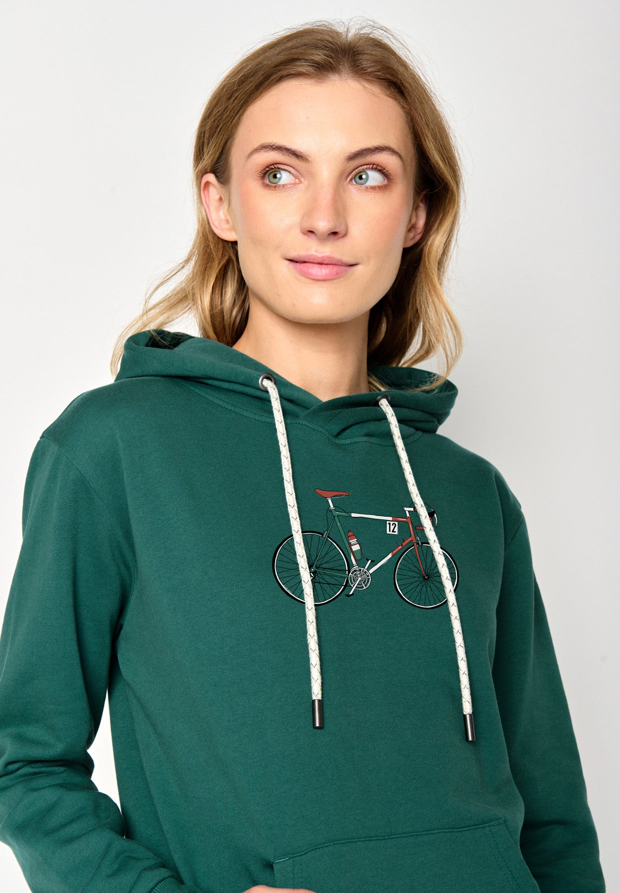 Jungle Green: Gemütlicher Hoodie aus Bio-Baumwolle für Damen [16887]