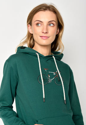 Jungle Green: Gemütlicher Hoodie aus Bio-Baumwolle für Damen [16887]