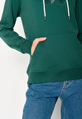 Grün:  Gemütlicher Hoodie aus Bio-Baumwolle für Damen [16888]