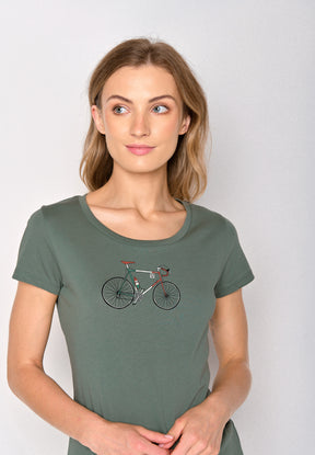 Grün:  Lässiges T-Shirt aus Bio-Baumwolle für Damen [16898]