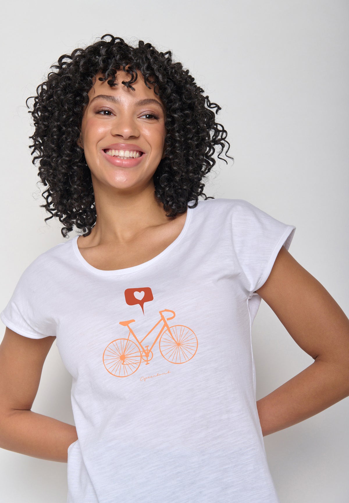 Weiß:  Sportliches T-Shirt aus Bio-Baumwolle für Damen [16915]