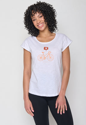 Weiß:  Sportliches T-Shirt aus Bio-Baumwolle für Damen [16916]