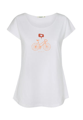 Weiß:  Sportliches T-Shirt aus Bio-Baumwolle für Damen [16919]