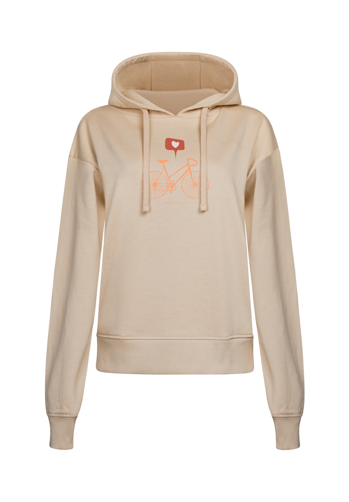 Latte: Gemütlicher Hoodie aus Bio-Baumwoll Mix für Damen [16921]