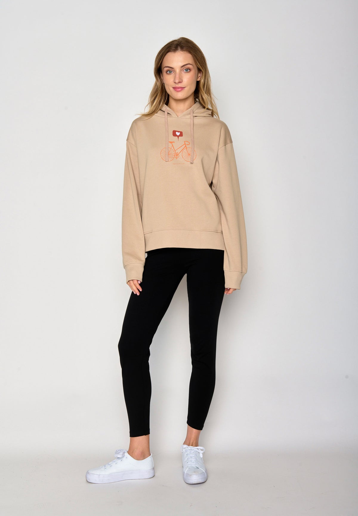 Braun:  Gemütlicher Hoodie aus Bio-Baumwoll Mix für Damen [16922]