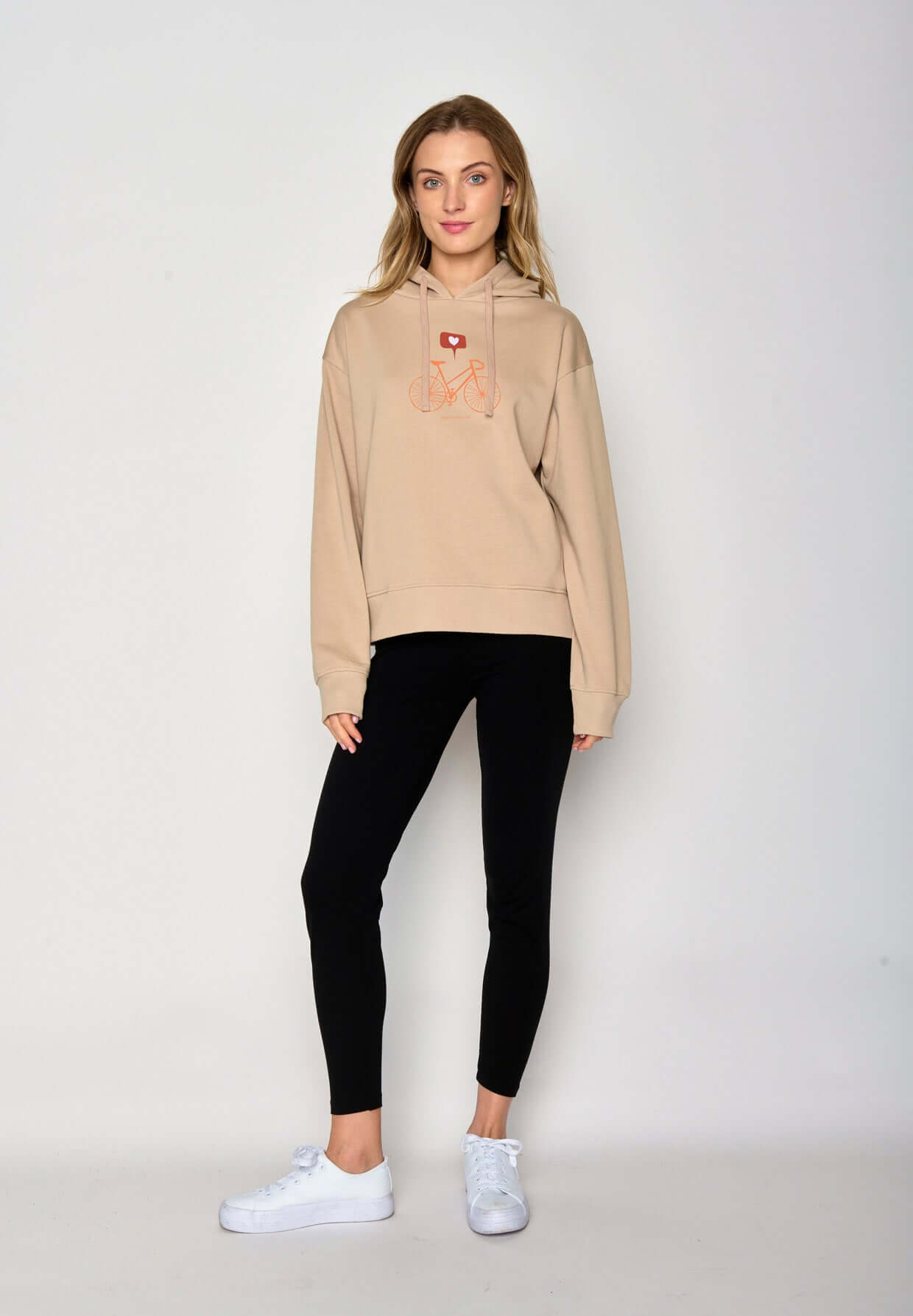Braun:  Gemütlicher Hoodie aus Bio-Baumwoll Mix für Damen [16922]