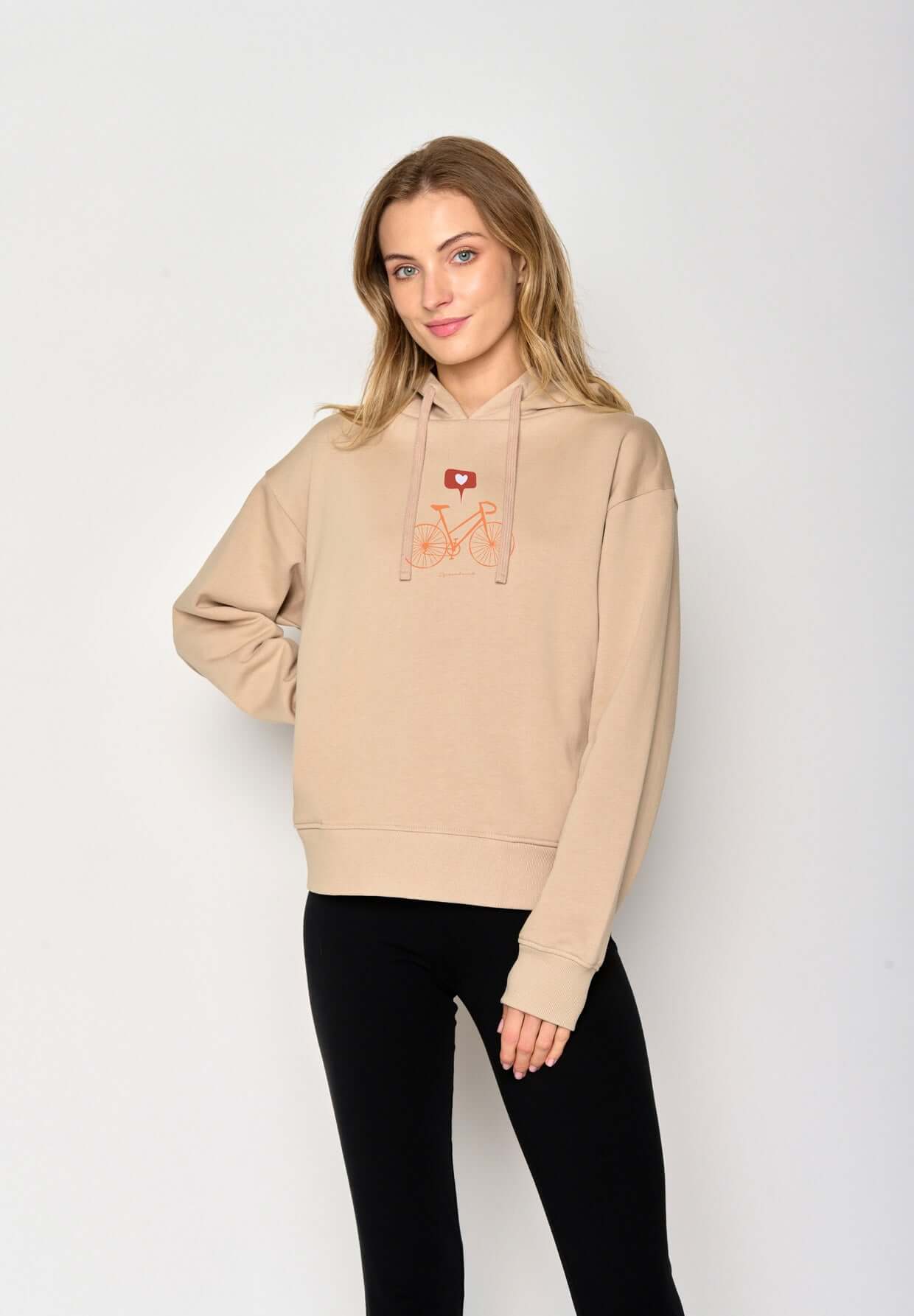Braun:  Gemütlicher Hoodie aus Bio-Baumwoll Mix für Damen [16923]