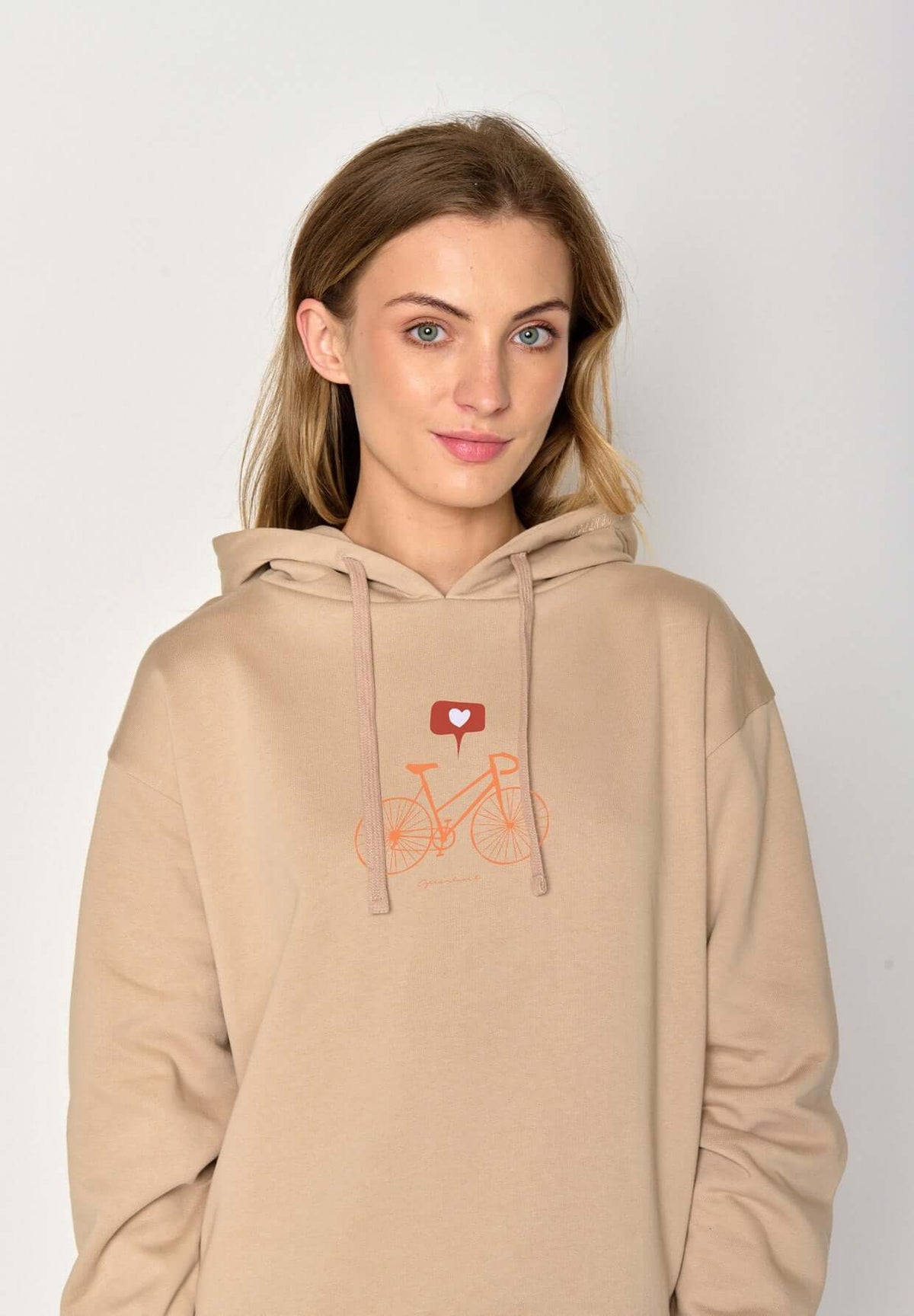 Braun:  Gemütlicher Hoodie aus Bio-Baumwoll Mix für Damen [16925]