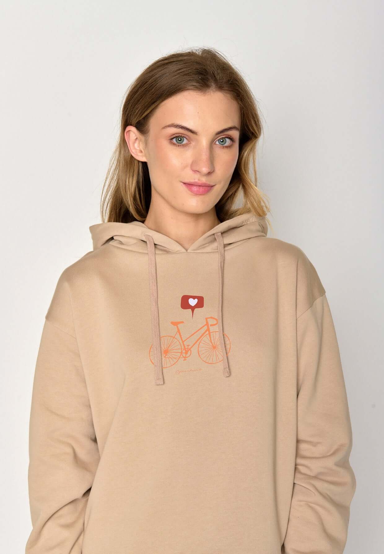 Braun:  Gemütlicher Hoodie aus Bio-Baumwoll Mix für Damen [16925]