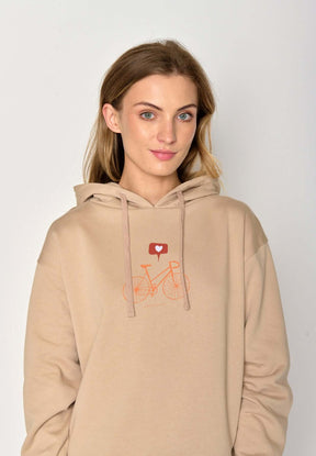 Braun:  Gemütlicher Hoodie aus Bio-Baumwoll Mix für Damen [16925]