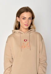 Braun:  Gemütlicher Hoodie aus Bio-Baumwoll Mix für Damen [16925]