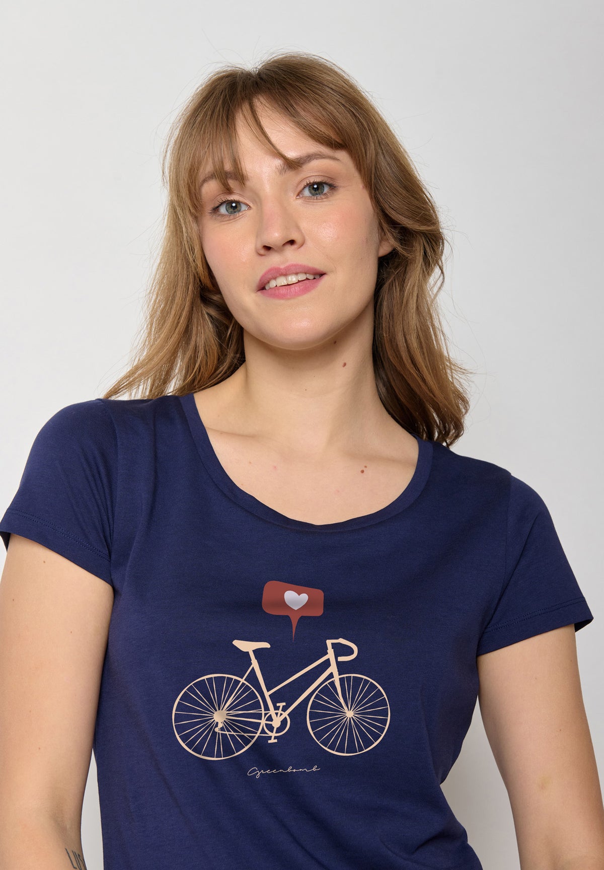 Navy: Sportliches T-Shirt aus Bio-Baumwolle für Damen [16927]