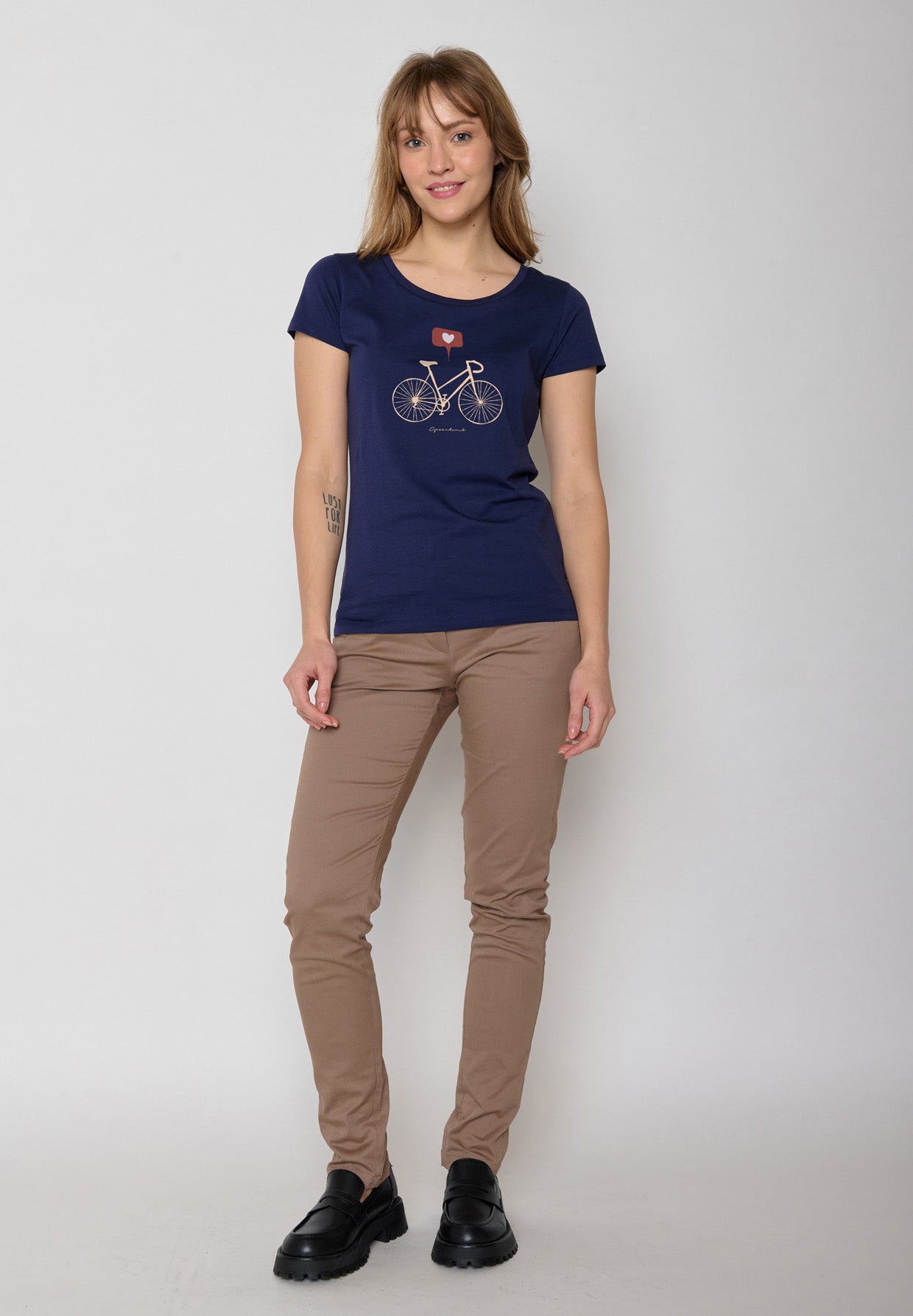 Blau:  Lässiges T-Shirt aus Bio-Baumwolle für Damen [16930]
