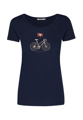 Blau:  Lässiges T-Shirt aus Bio-Baumwolle für Damen [16931]