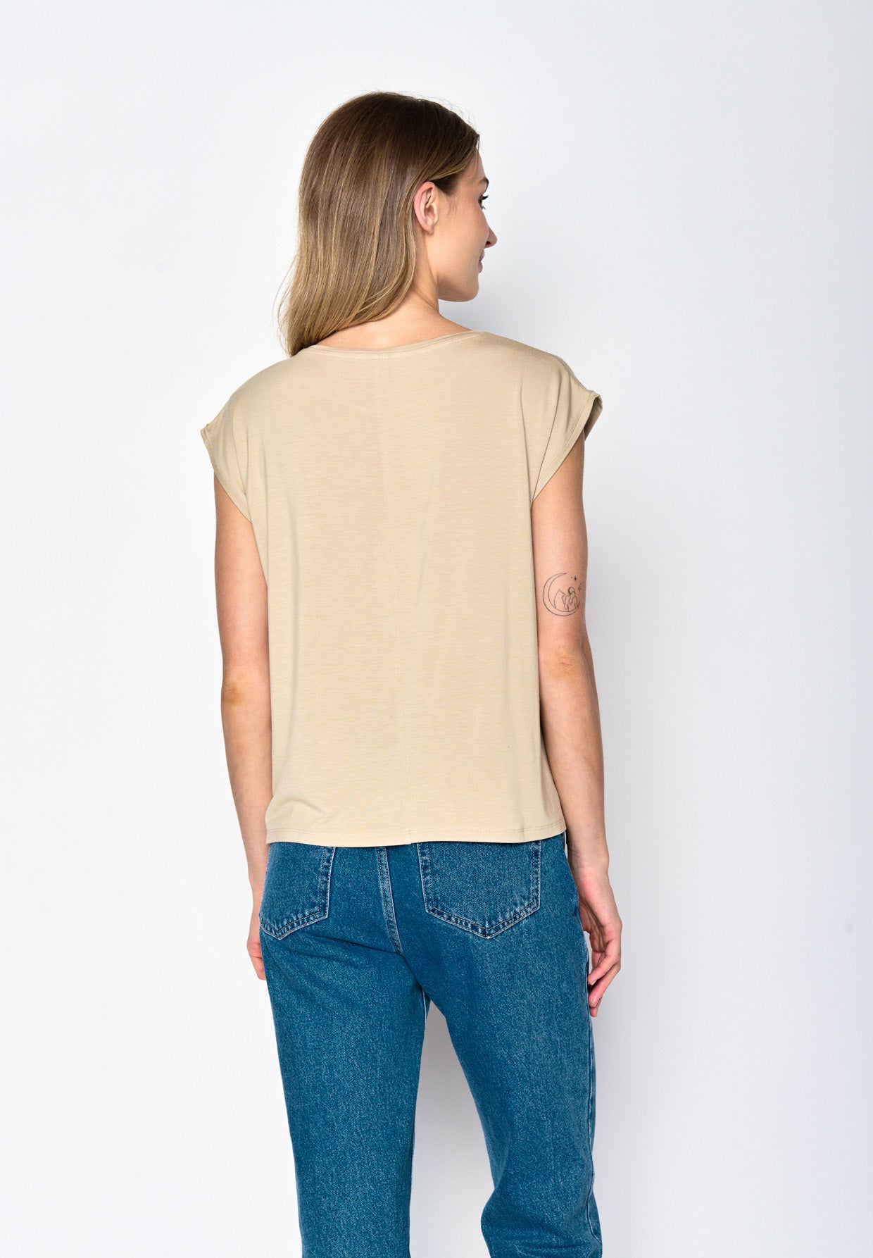 Latte: Lässiges Shirt aus LENZING™ TENCEL™ Mix für Damen [16940]