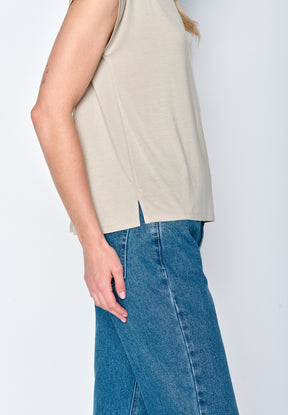 Latte: Lässiges Shirt aus LENZING™ TENCEL™ Mix für Damen [16942]