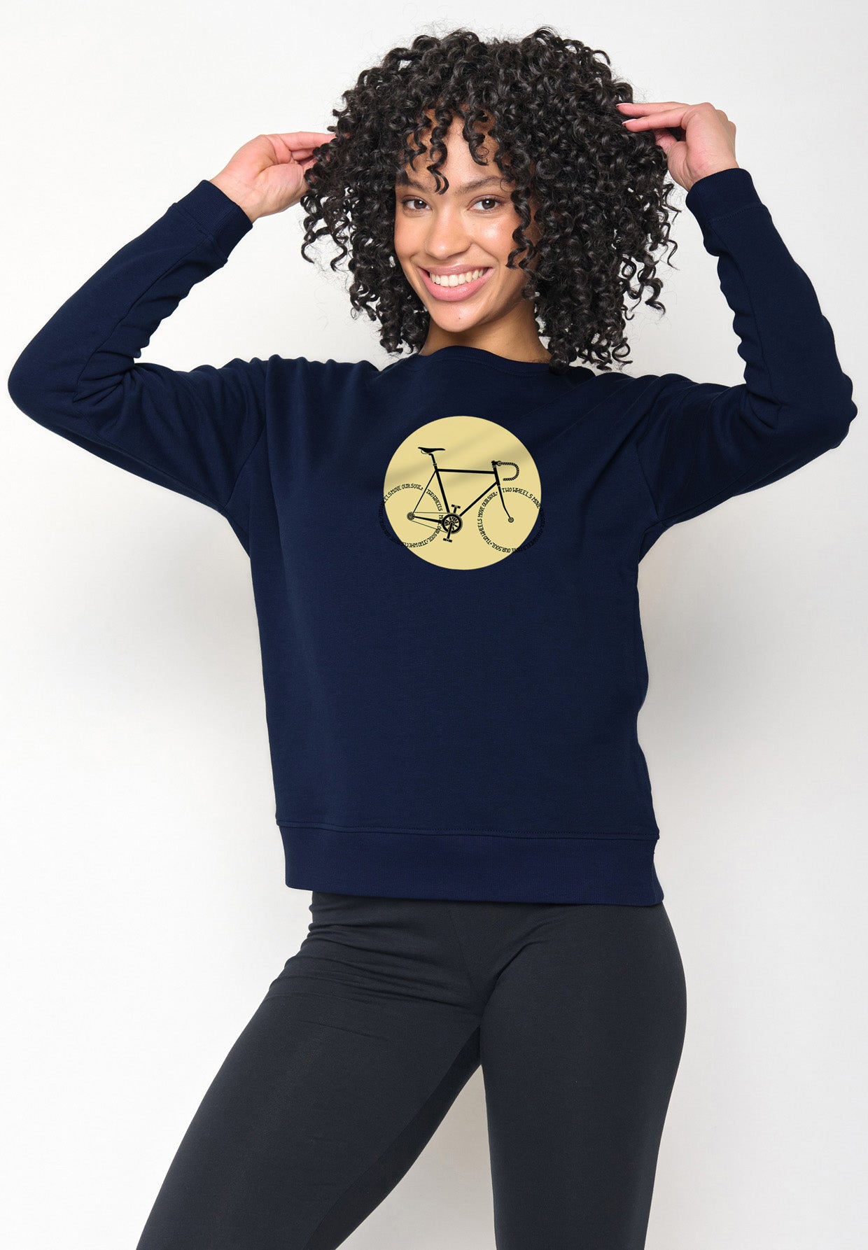 Navy: Gemütliches Sweatshirt aus Bio-Baumwolle für Damen [16943]