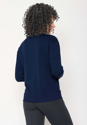 Blau:  Gemütliches Sweatshirt aus Bio-Baumwolle für Damen [16945]