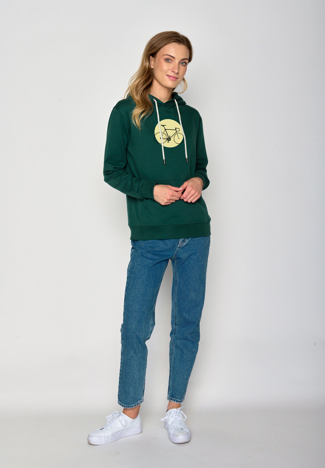 Jungle Green: Gemütlicher Hoodie aus Bio-Baumwolle für Damen [16949]