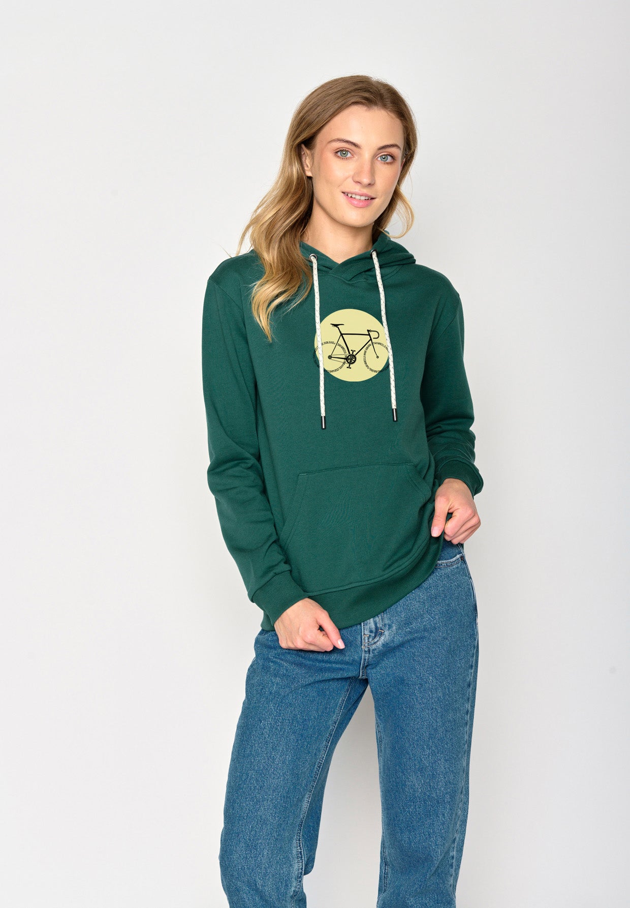 Jungle Green: Gemütlicher Hoodie aus Bio-Baumwolle für Damen [16950]