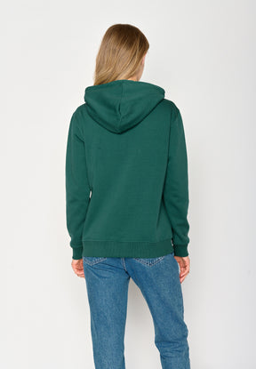 Jungle Green: Gemütlicher Hoodie aus Bio-Baumwolle für Damen [16951]