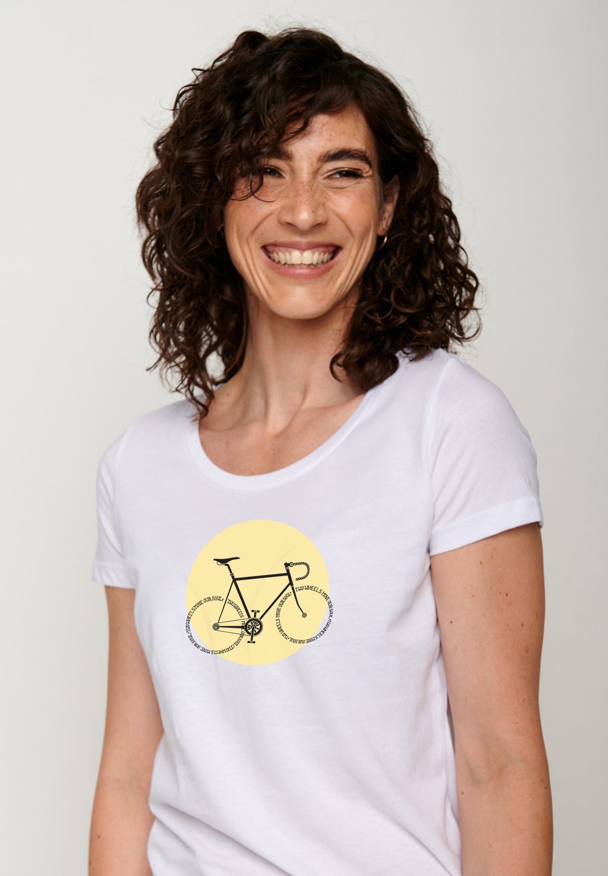 Weiß:  Lässiges T-Shirt aus Bio-Baumwolle für Damen [16959]