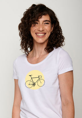 Weiß:  Lässiges T-Shirt aus Bio-Baumwolle für Damen [16959]